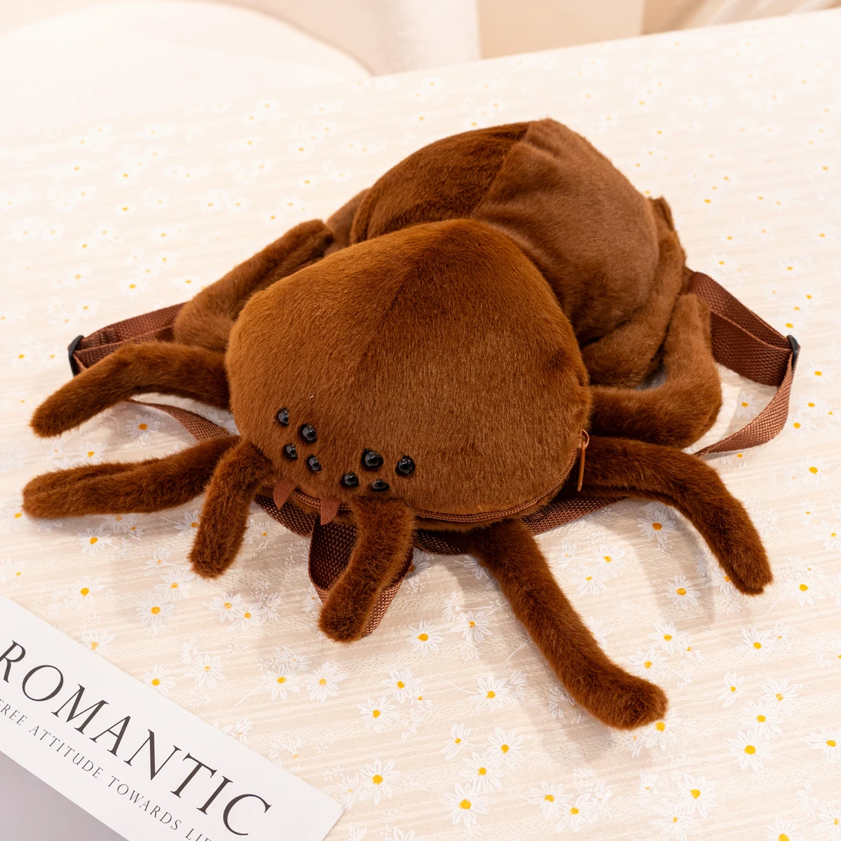 Kreatywny, miękki i uroczy plecak pluszowy w kształcie pająka dla dzieci, zabawny plecak z lalką pająka, torba przedszkolna dla dziecka, prezent urodzinowy