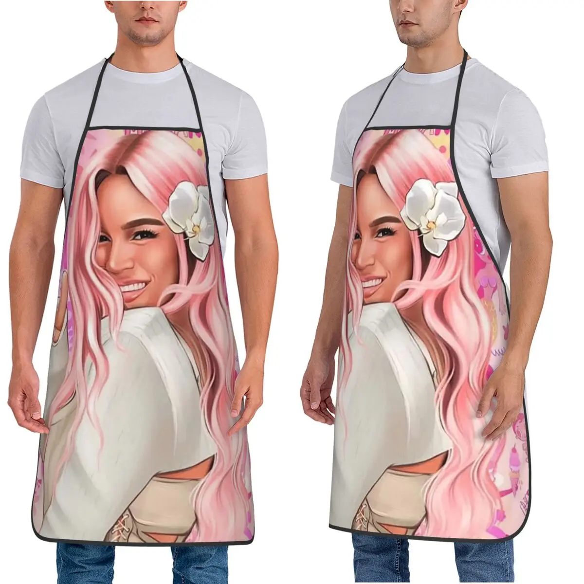 Karol G Happy Valentines Day Aprons Chef Cooking Cuisine Tablier Sleeveless Bib Kitchen Cleaning Pinafore for Women Men