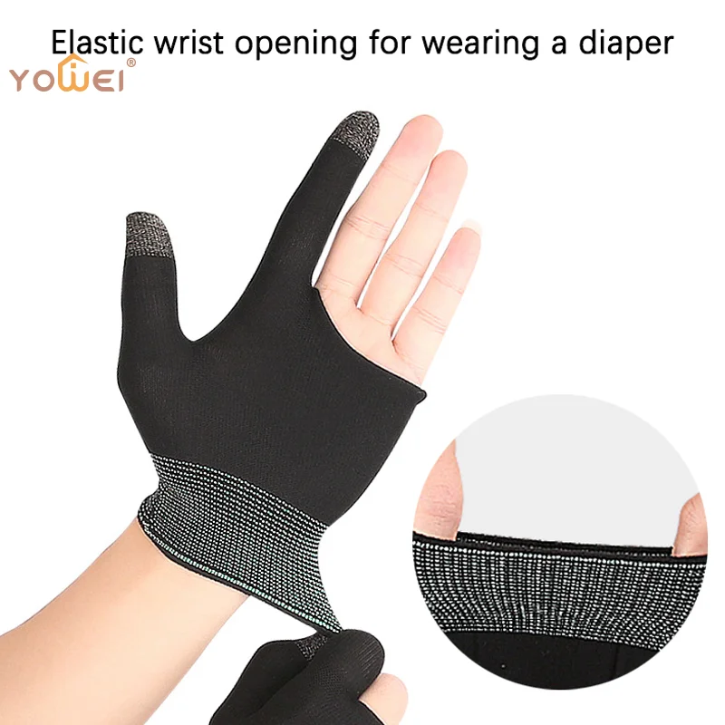 

1 Pair Non Slip Nylon Cell Phone Game Controller Seamless Thumb Gloves Sweatproof Two Finger Touch Screen Gaming Gloves