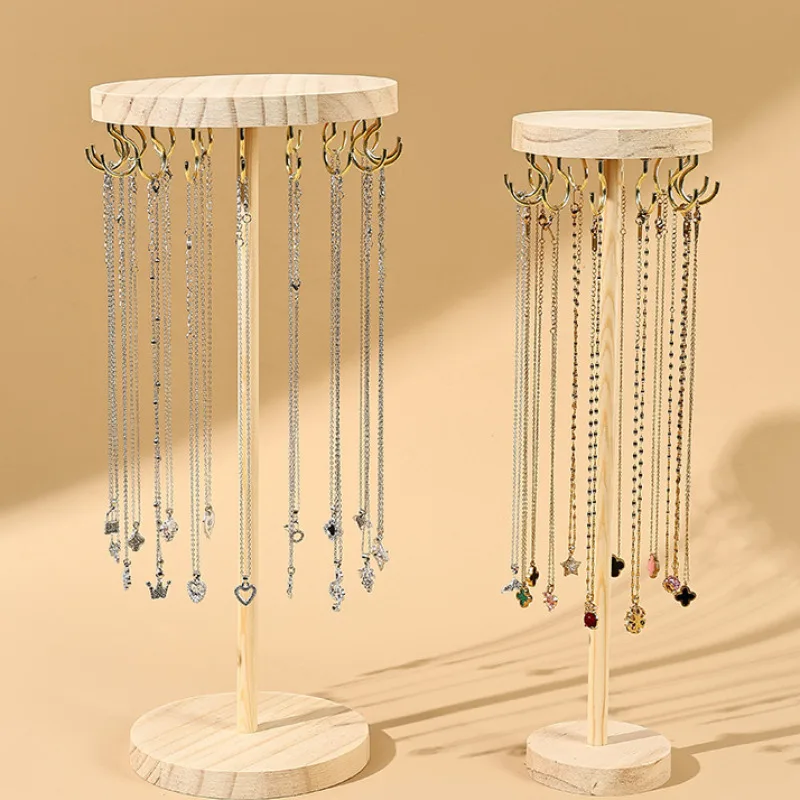 

Creative solid wood jewelry stand jewelry rack retro necklace pendant desktop hanging board display stand