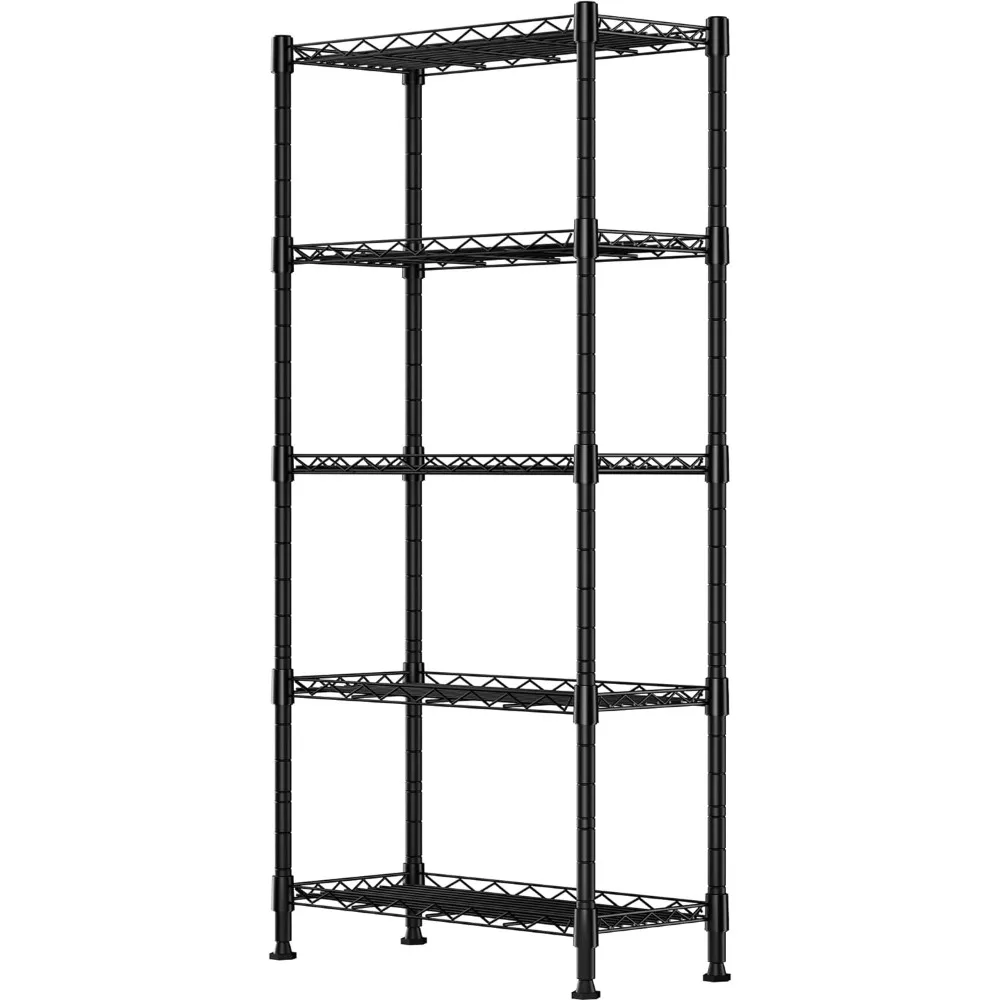 5-Wire Garage Shelving Storage Shelves, Kitchen Storage Adjustable Shelf, Metal Shelves 500Lbs Capacity 21" L x 11.8" W x 53.8"