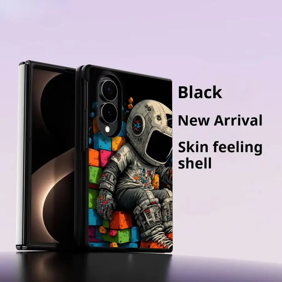 Blocky Cartoon Astronaut Case for Samsung Galaxy Z Fold8 Wide Z Fold 8 ZFold Wide ZFold8 Luxury Phone Cover