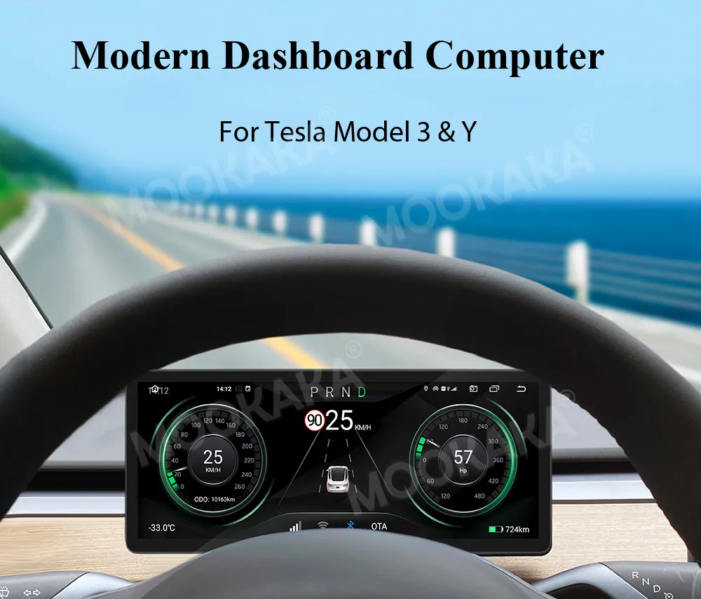 

10,25 дюймов для Tesla Model 3 Y цифровой кластер с ЖК-экраном современный приборной панели Компьютер GPS навигация Android HD экран виртуальный инструмент
