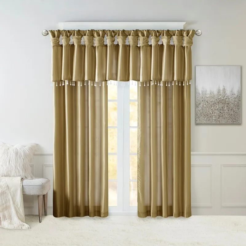 

Twist Tab Lined Window Curtain Panel Bronze 50x108