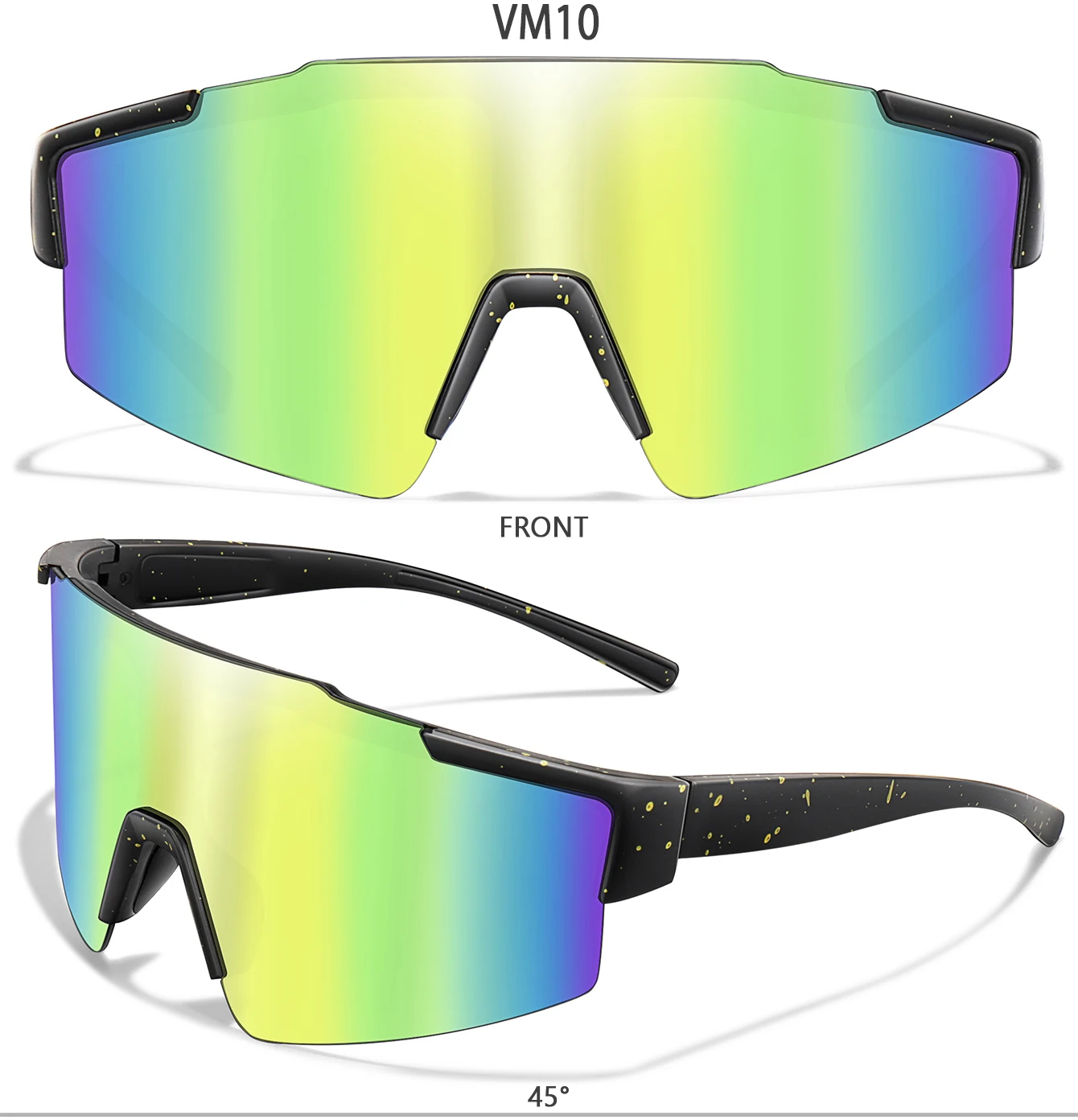 3 Paar modische Sport-Sonnenbrillen mit großem Rahmen für Damen und Herren, Radfahren, Laufen, Wandern, Klettern, UV400-Brillen – Detail 13