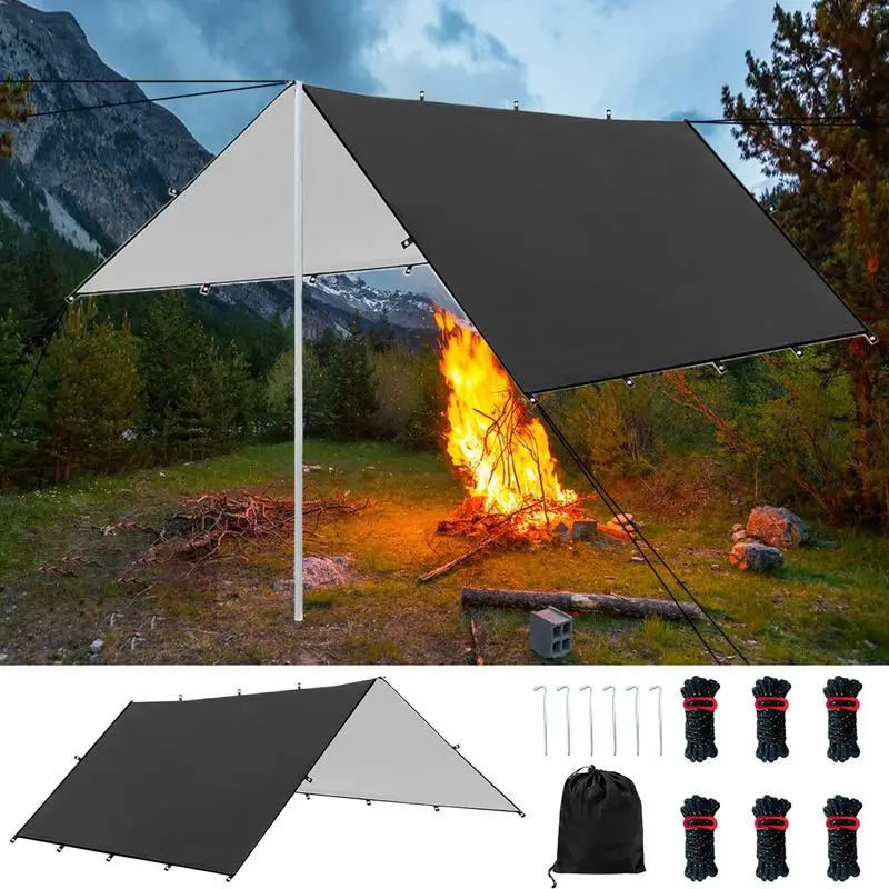 

Lightweight Camping Tarp Shelter Cover Weatherproof Sun Shelter Tarp Tourist Awning Shade For Backpacking Picnic Travel