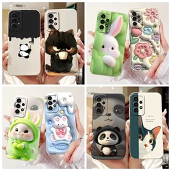 Case For Samsung Galaxy A13 4G Cover SM-A135F A 13 A 23 Funda Cute Cartoon Rabbit Panda Bumper For Samsung A23 5G SM-A236B Coque