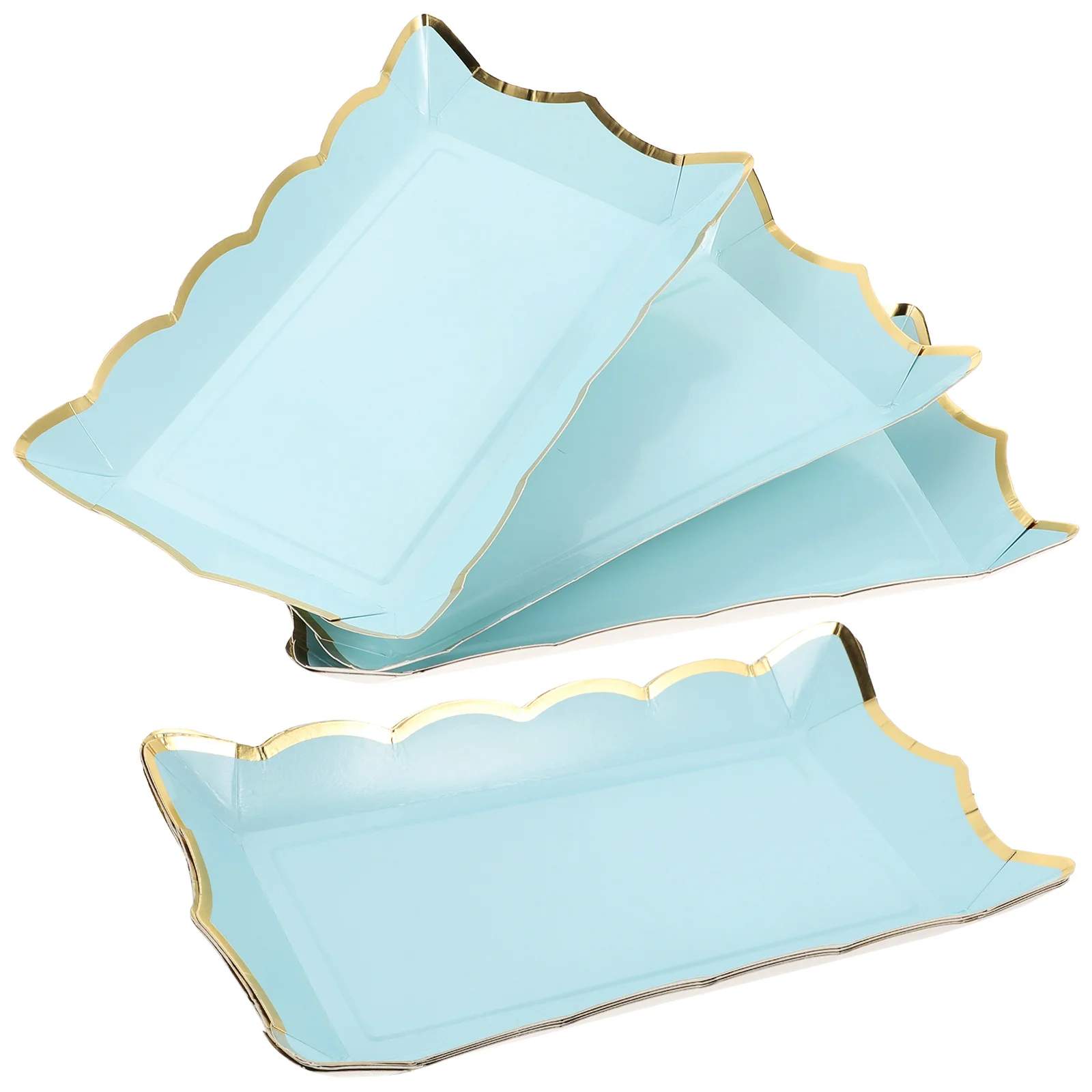 

4Pcs Rectangle Disposable Serving Trays Heavy Duty Paper Platters for Parties Buffet Dessert Fruit Snacks Serving Trays
