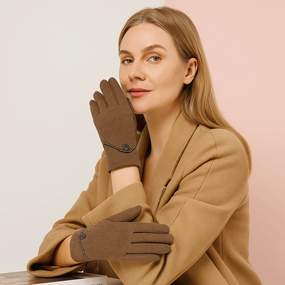 قفازات دافئة مقاومة للبرودة مع بطانة دافئة، قفازات تزلج مقاومة للرياح، قفازات شتوية دافئة بأصابع كاملة #2