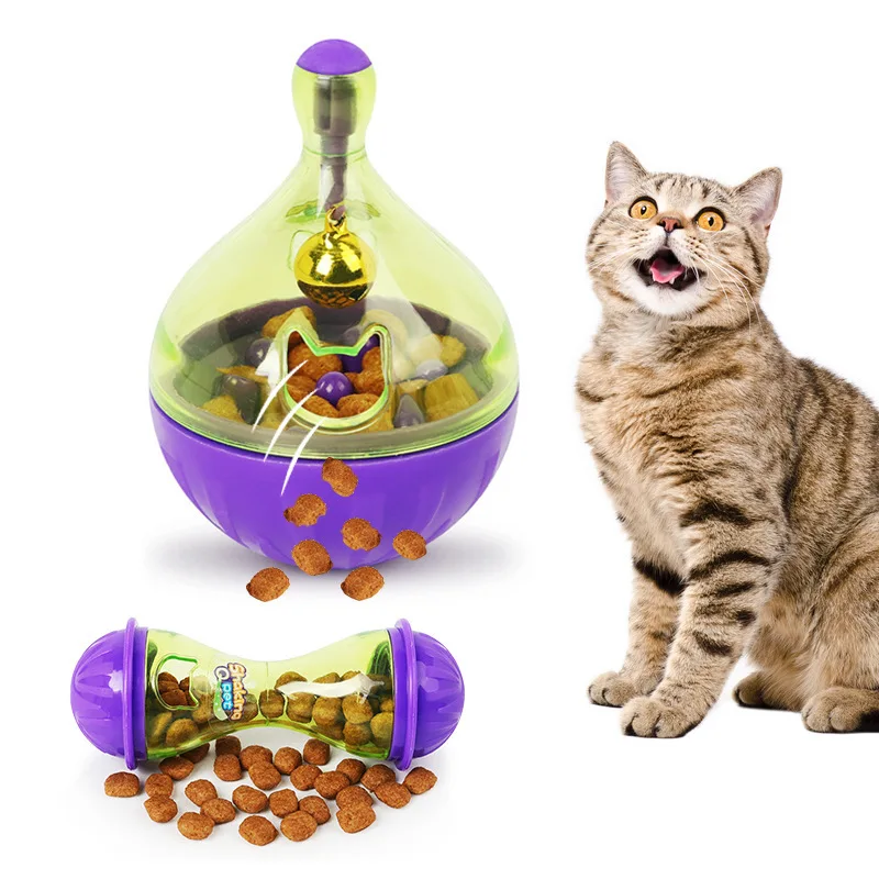 Interactive Cat Food Feeders Ball Pet Toys Tumbler Toy Smarter Cat Dogs Playing Toys Treat Ball Shaking for Dogs Increases