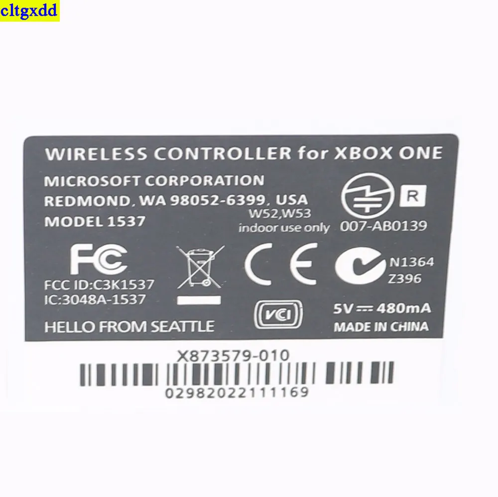 cltgxdd 2piece는 Xbox One 컨트롤러 백 라벨 스킨 시퀀스 스티커 씰링 스티커 라벨에 적합합니다.