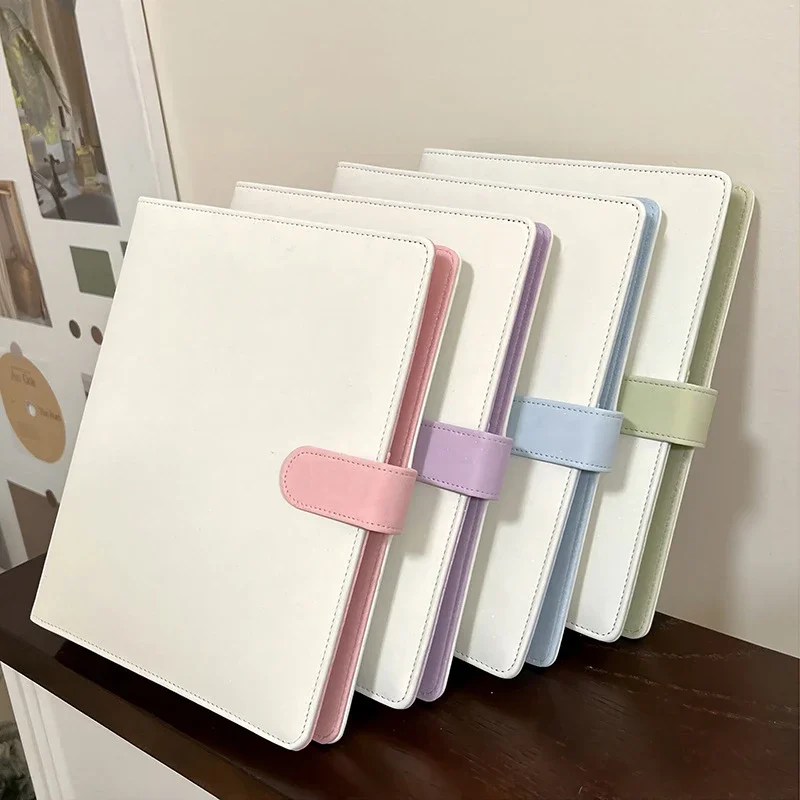 Candy Color A5 Kpop Binder Photocards Holder Cover PU Leather Loose-leaf Collect Book Photo Cards Album Storage Book Stationery