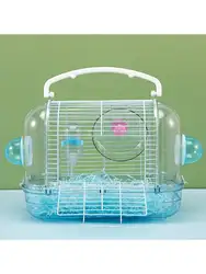 1pc Hamster Cage Small Castle three-story Villa with House Castle Cage Transparent Small hamster cage Base cage Portable cage Pe