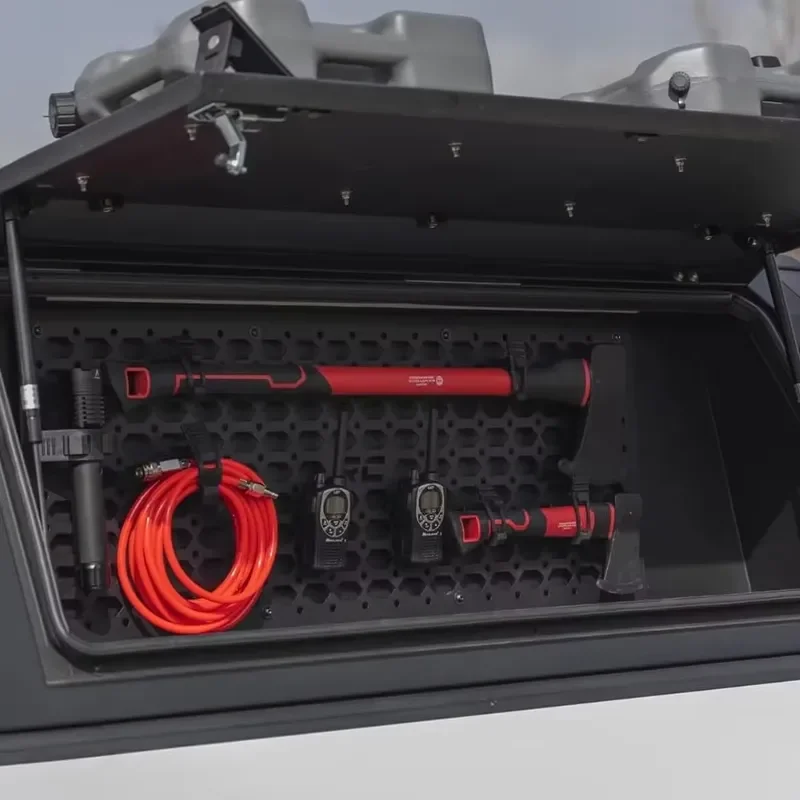 Professional Modular Aluminum Canopy Side Storage Box for Pickup Truck Heavy Waterproof Tool Organizer Ute Shelf Cabinet