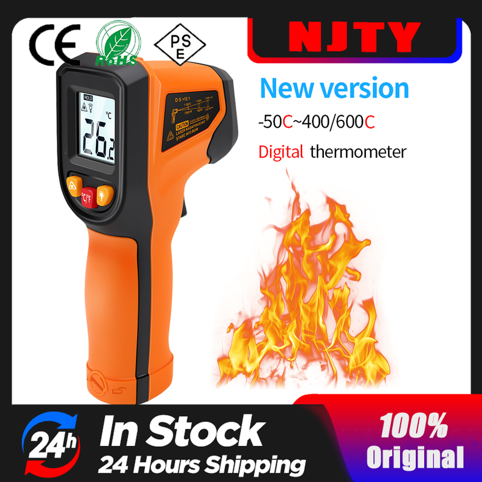 Non-contact Digital Infrared Thermometer Laser Temperature Meter Pyrometer Imager Hygrometer Termometro infrarojo Light Alarm