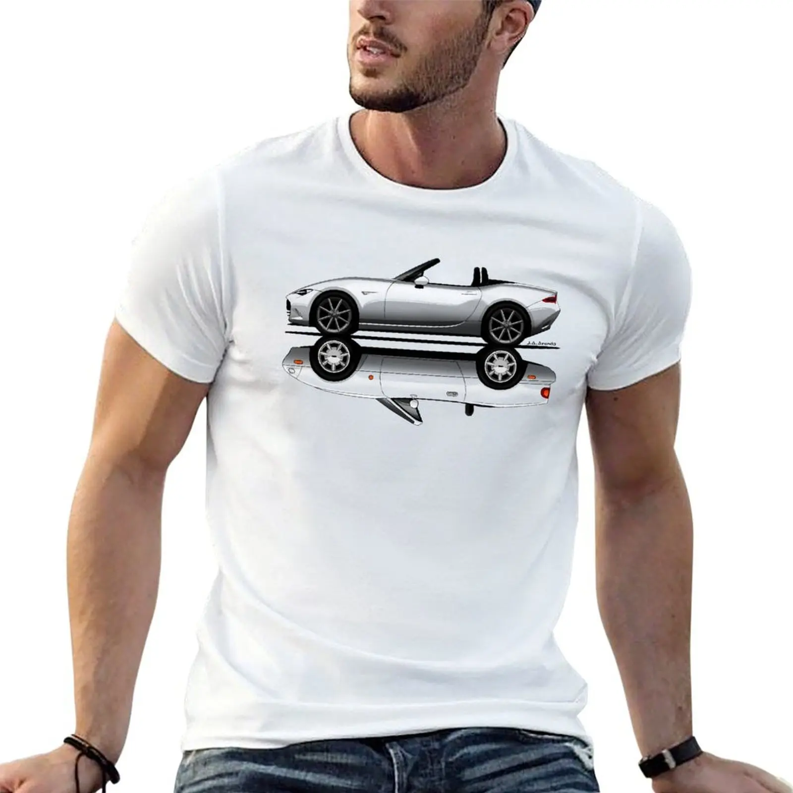 

Drawings of the Japanese roadster of generation NA and ND T-Shirt cotton t shirt man t shirt for man 100 percent cotton T-Shirt