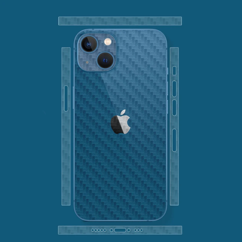 3D Carbon Fiber Skin Transparent Phone Sticker For iPhone 15 Pro Max 14 Plus 13 Pro 12 Mini 11 Pro Max Full Cover Protector Wrap