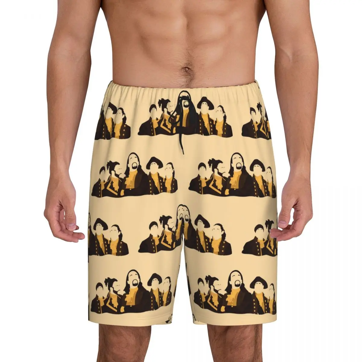 

Custom Hamilton Broadway Silhou Short Pajama Pants Men Sleepwear Sleep Lounge Bottom Shorts Sleeping Pants