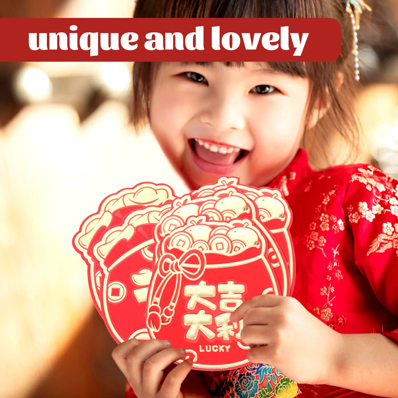 

12pcs Red Packet Envelopes 2024 Chinese New Year Money Bags Sturdy Paper Gift Packets Festive Dragon Design Lightweight