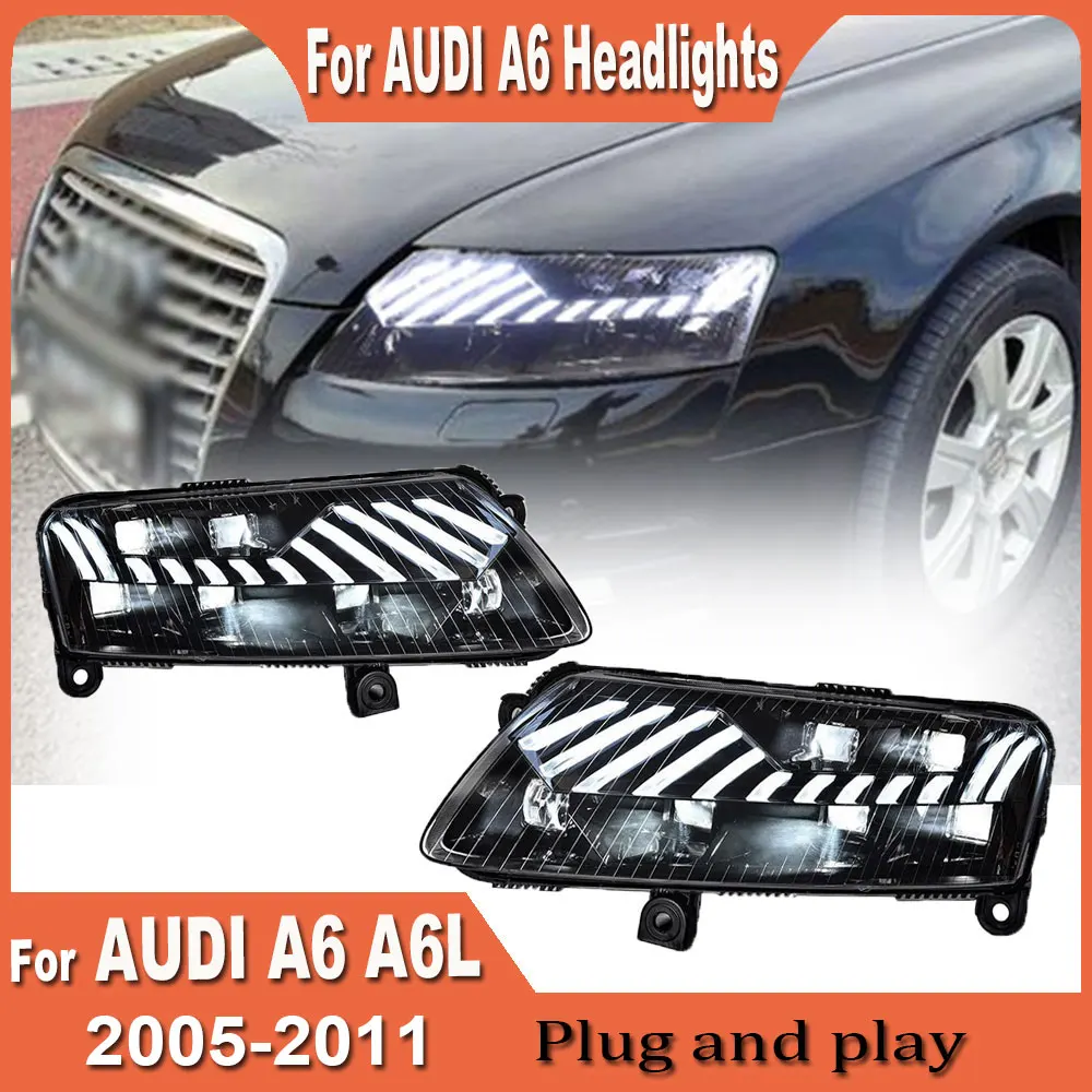 Car Lights for Audi A6 A6L LED Headlight 2004 2005 2006 2007 2008 2009 2010 2011 Head Lamp Projector Lens Automotive Accessories