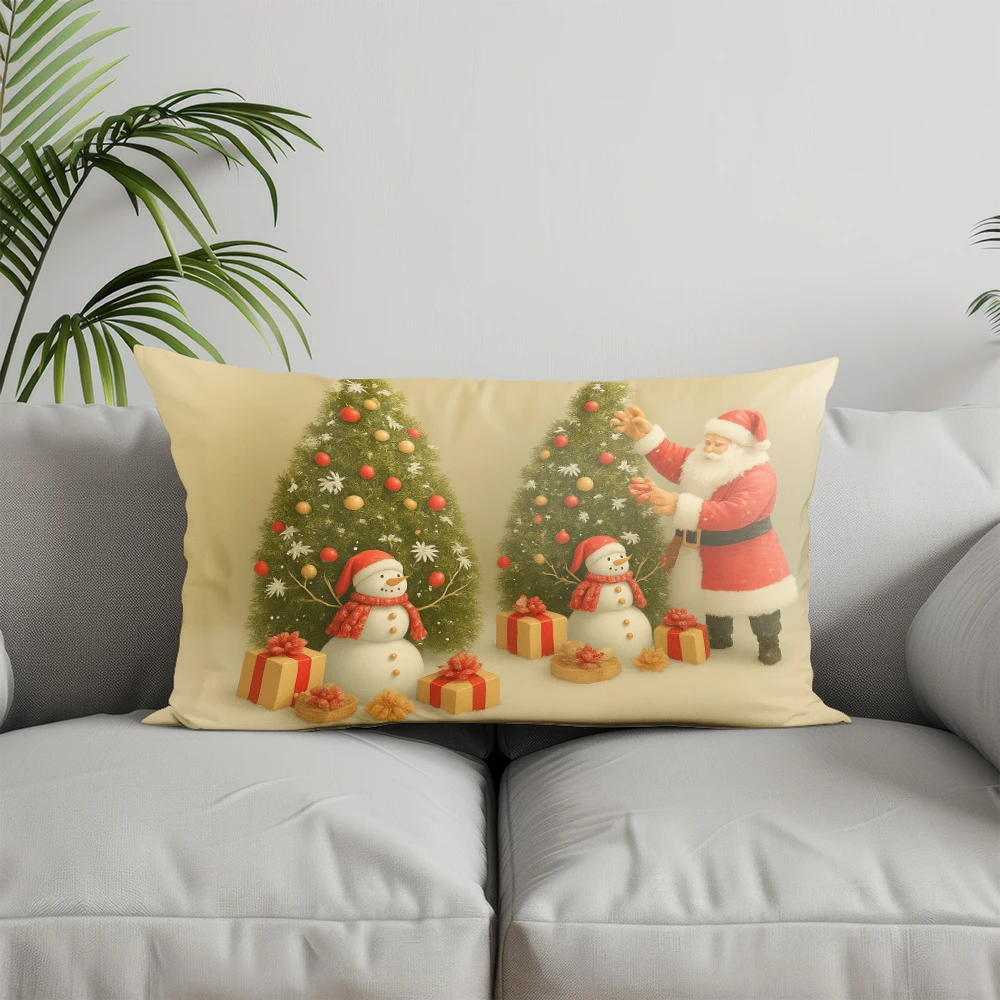 ديكور المنزل عيد الميلاد كوخ ثلج وسادة مناسبة ل أريكة غرفة نوم سيارة وسادة غطاء وسادة مستطيلة الظهر وسادة #4