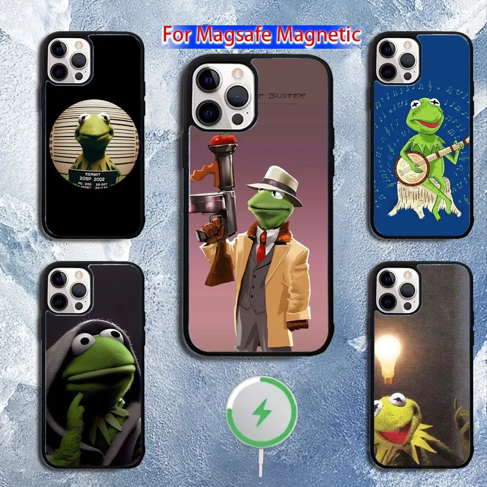 

K-Kermit the frog Phone Case For iPhone 16,15,14,13,12,11,Pro,Max,Plus,Mini,Magsafe,Magnetic Wireless Charging Case
