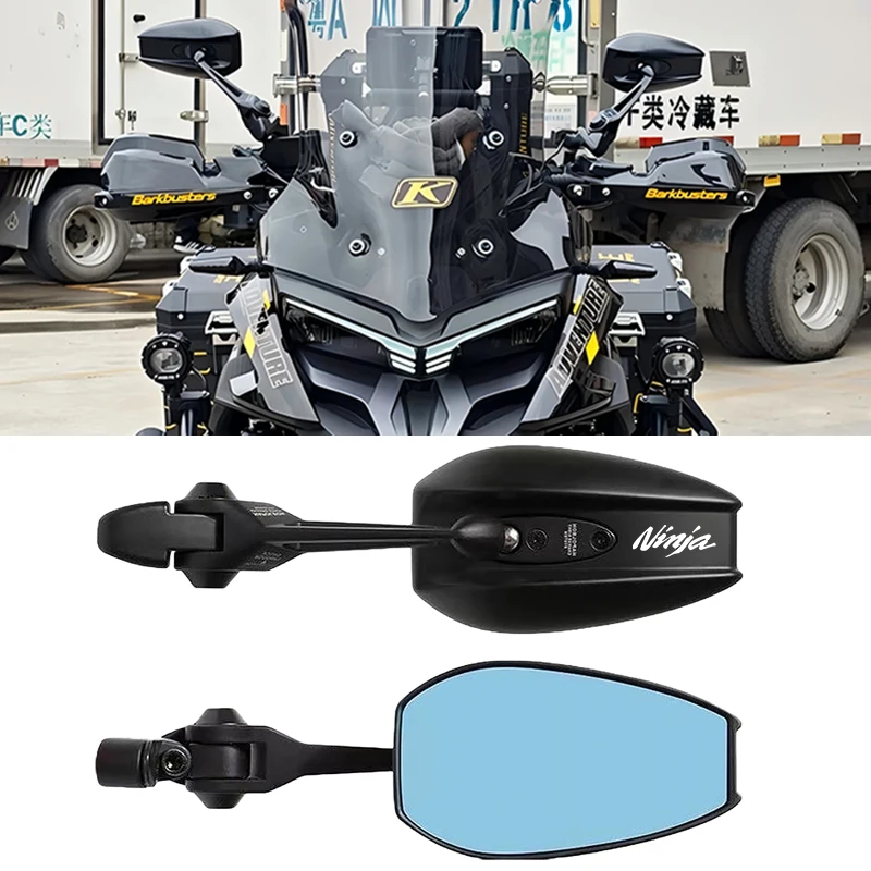 2 قطعة AOS4 دراجة نارية مرايا الرؤية الخلفية خفيفة الوزن قابل للتعديل لكاواساكي نينجا NINJA1000 400 NINJA250 600 H2 اكسسوارات