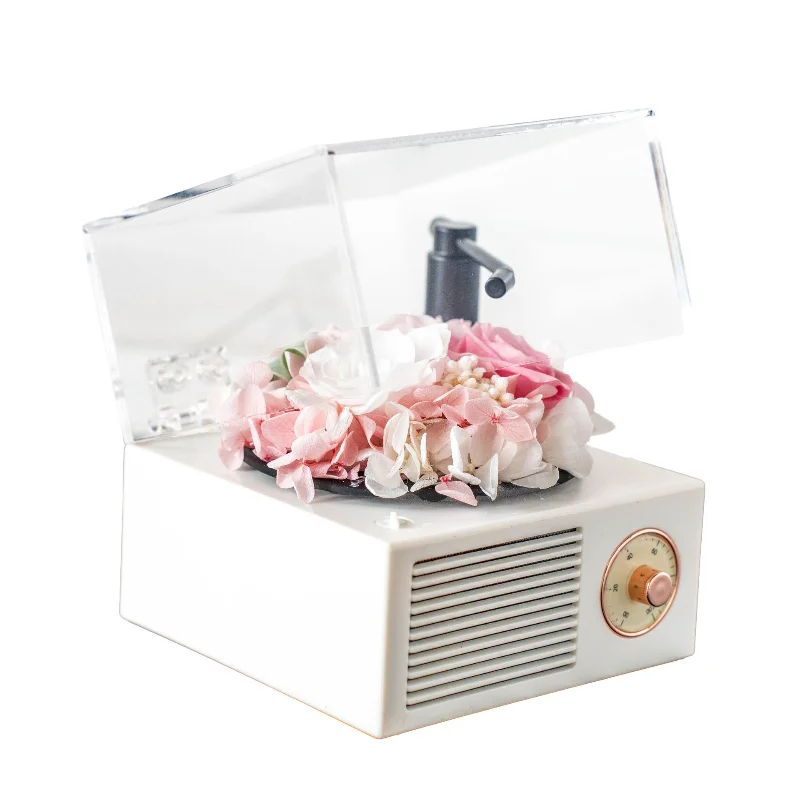 

Gramophone Bluetooth Rose Eternal Flower Bluetooth Speaker for Girlfriend Friend Wife Birthday Gift Commemorative Valentine's Da