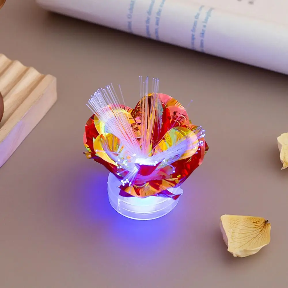 7색 광섬유 LED 조명 장미색 조명 낭만적인 빛과 그림자 정원 조경 조명 침대 옆 램프