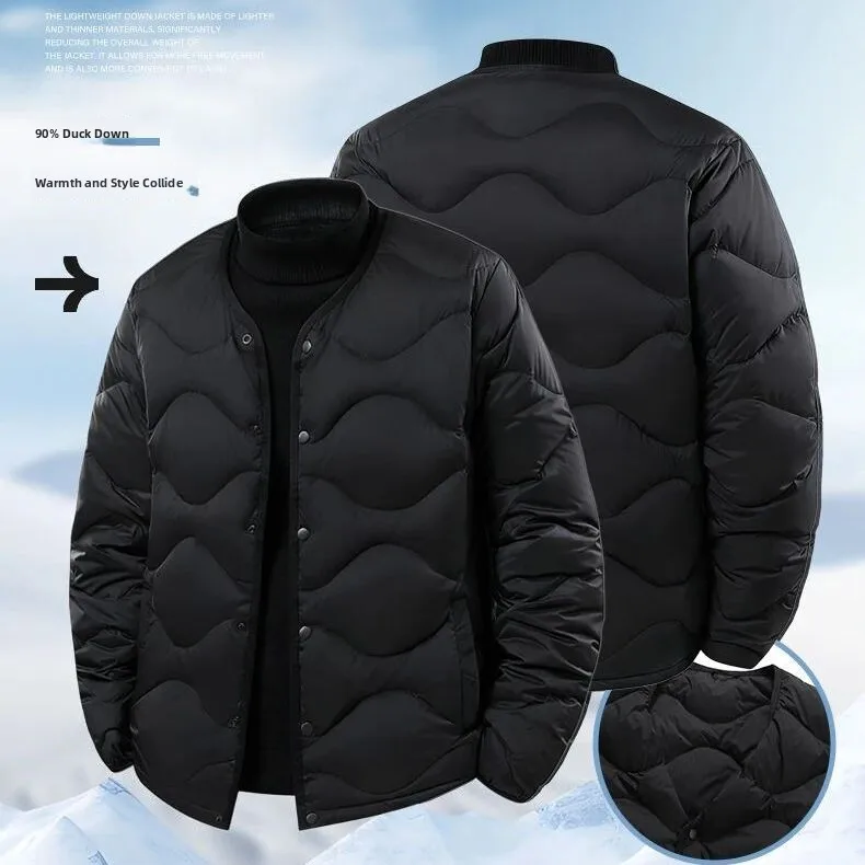 

Мужская легкая пуховая куртка, круглая жилетка Ne Thin Du, теплая внутренняя одежда, зимняя верхняя одежда, водонепроницаемое повседневное пальто Sle ort