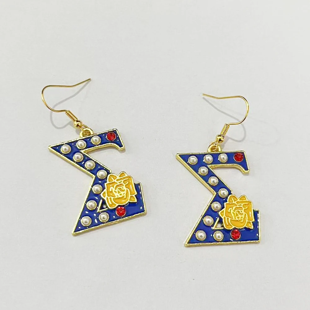 أقراط هدية على شكل زهرة يونانية من سيجما جاما رو #3