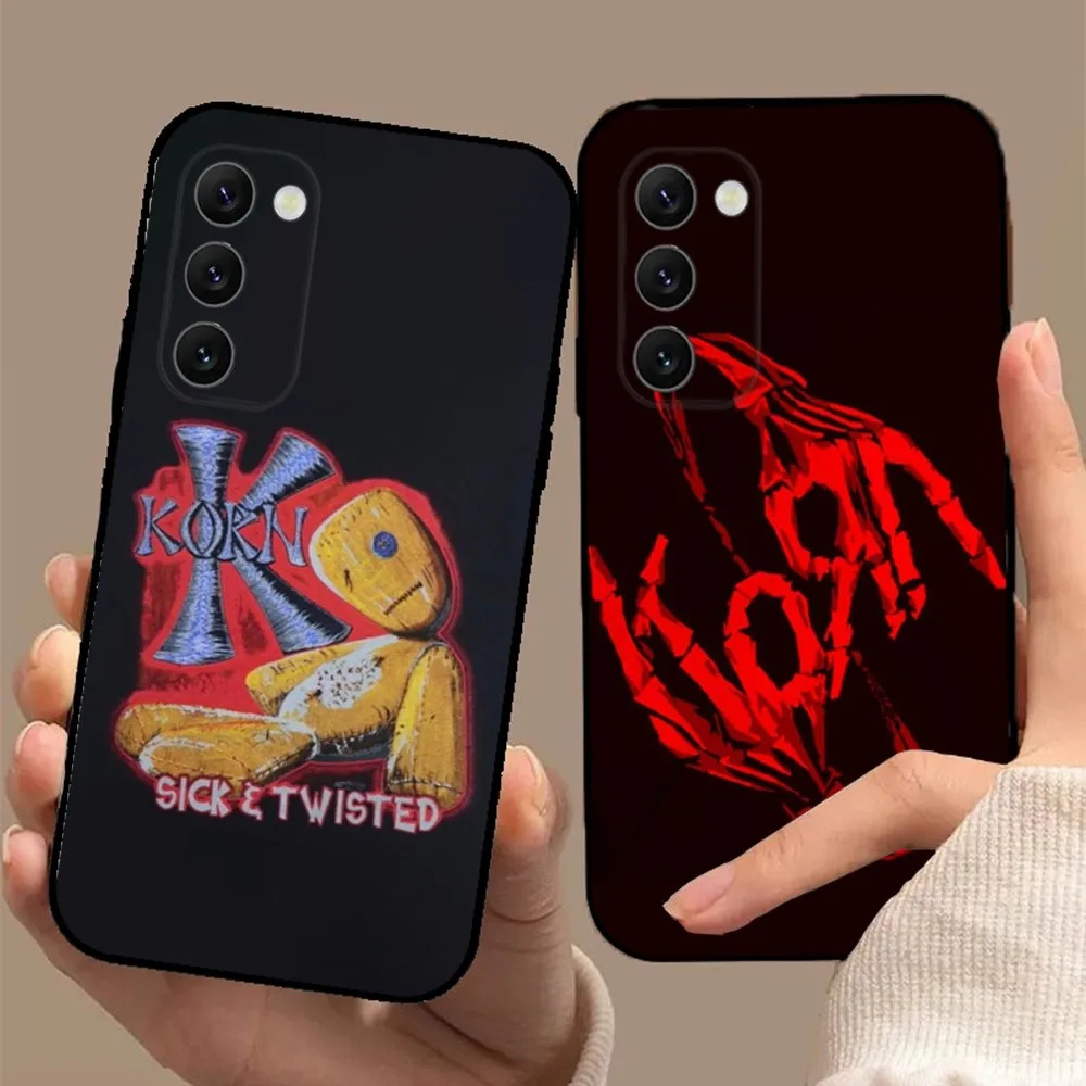 Band K-Korn Phone Case For Samsung S24,23,22,30,21,10,9,Ultra,Plus,Lite,FE,5G Black Soft Case