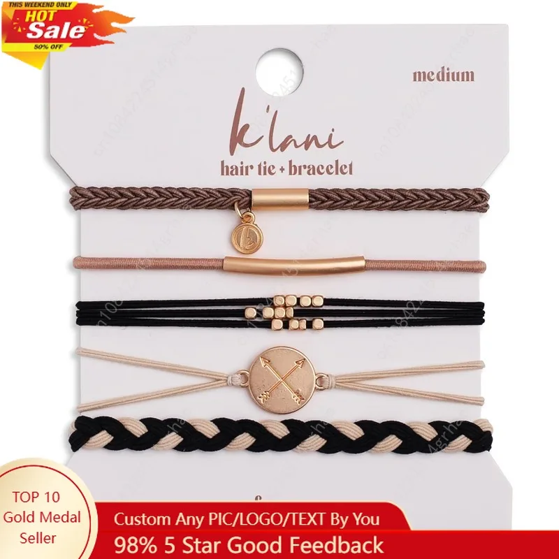 

Klani Hair Tie Bracelets for Women Elastic Hair Bands That Double As Stylish Jewelry - Focus - Medium