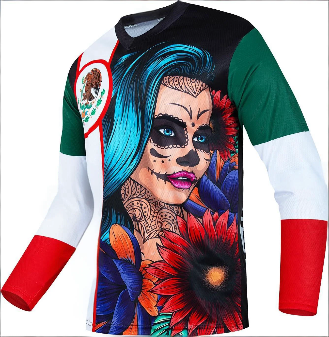 

Мужская одежда для велоспорта MTB 2025 года, мужская футболка с длинным рукавом, спортивная одежда для активного отдыха, одежда для велоспорта с дизайном черепа (Mexico)