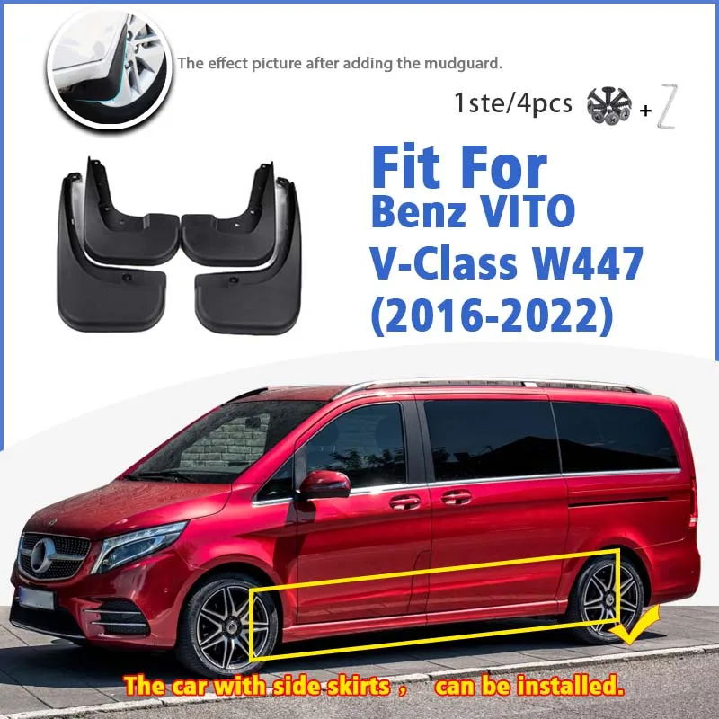 Bavettes Avant et Arrière pour Mercedes Benz Vito Classe V W447 2016-2022, Garde-Boue, Accessoires Automobiles, 4 Pièces