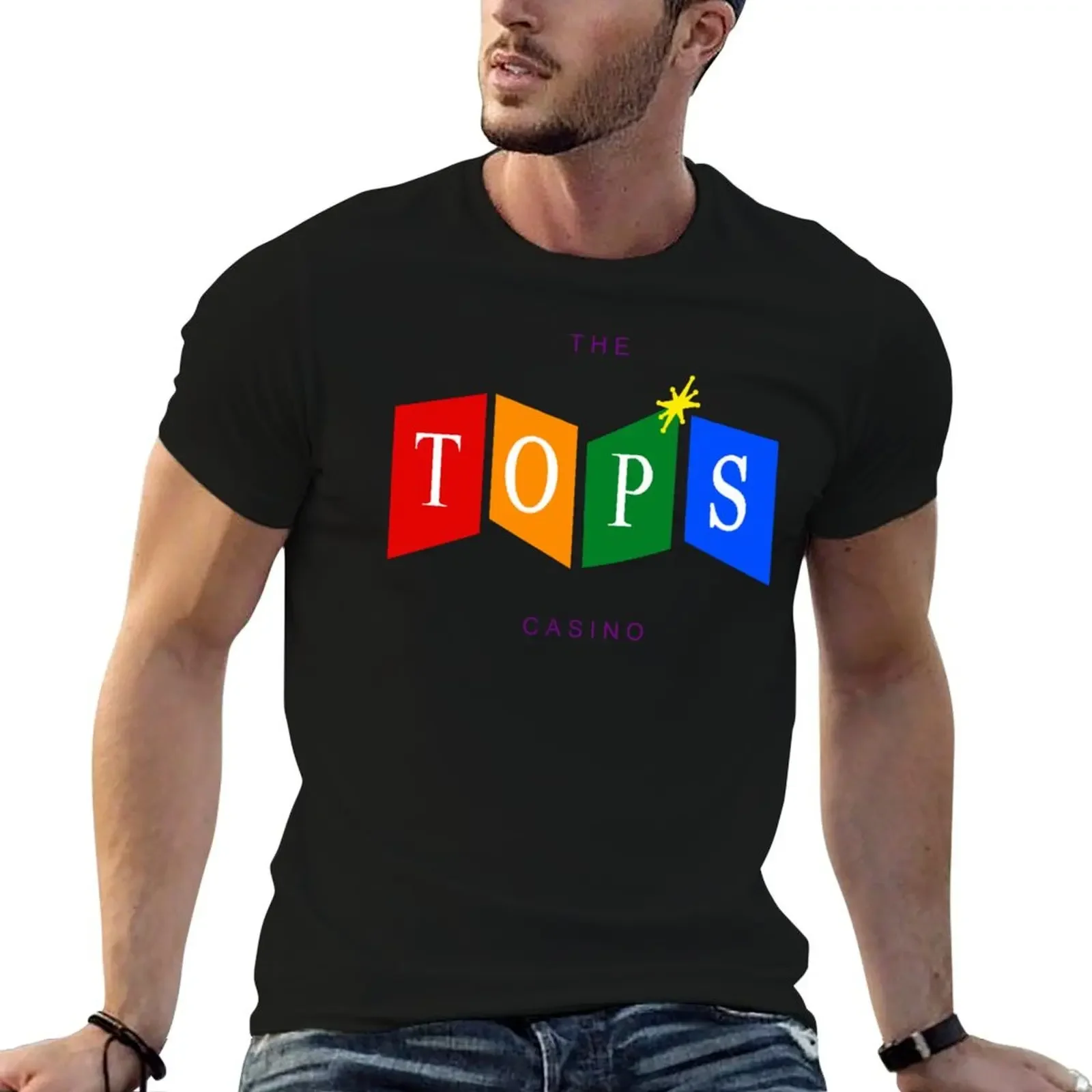 Rainbow Pride Tops Casino (FNV) Logo T-Shirt street wear Short sleeve tee heavy weight t shirts for men