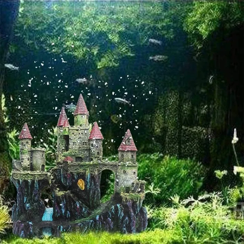 

Aquarium creative fish tank decoration castle house aquarium landscaping resin ornaments