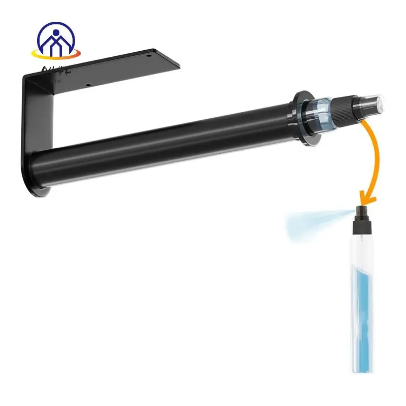 A44F-حامل تحت الخزانة، أسطوانة معلقة على الحائط للمطبخ والحمام (أسود)