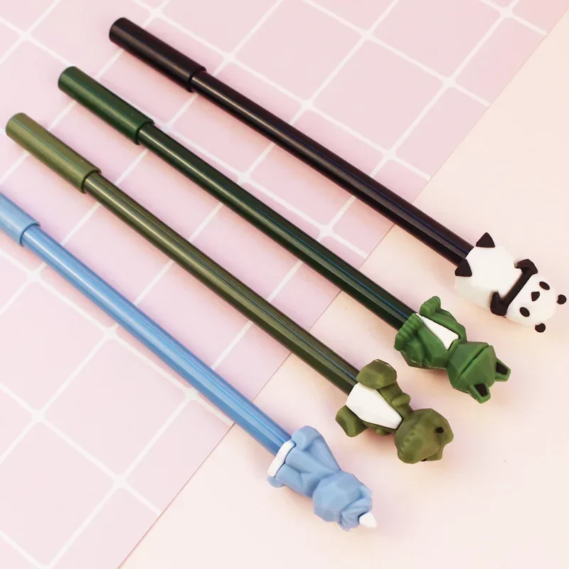 A 50PCS Cute Creative Animal Frog Cartoon Student Black Pen Stationery Kawaii School Supplies Gel Pens