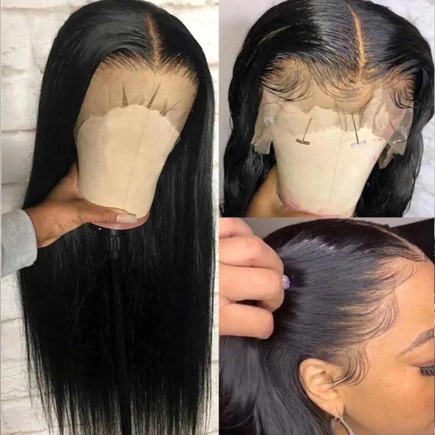 13x6 transparent lace frontal wigs 30 inch bone natural straight remy human hair 13x4 lace front wig for black women