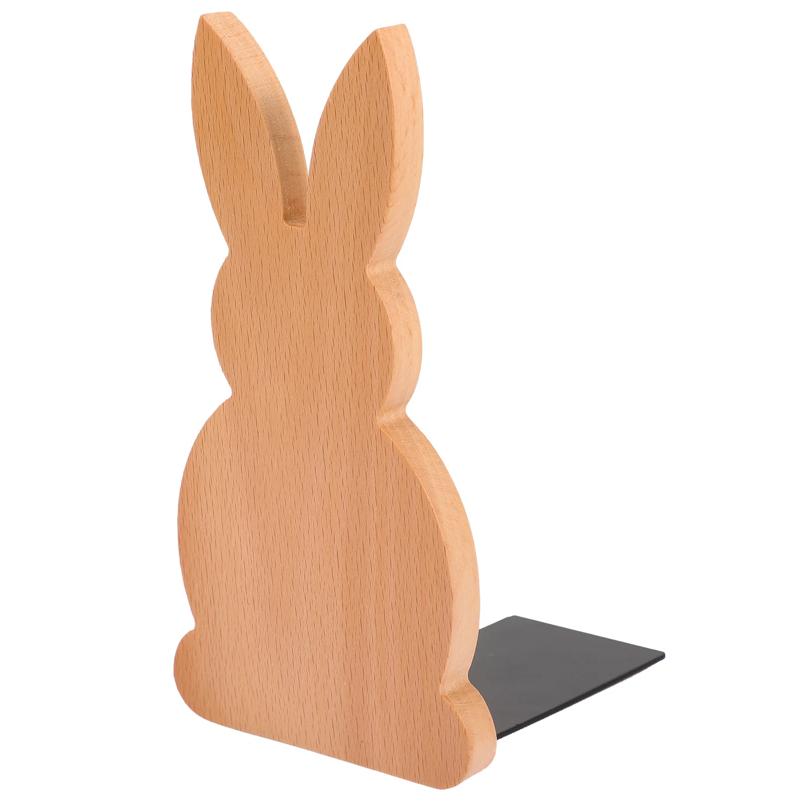 

Cute Wooden Rabbit Bookend Desktop Shelf Organizer Anti Slip Smooth No Burr Decorative Home Office School Library Use