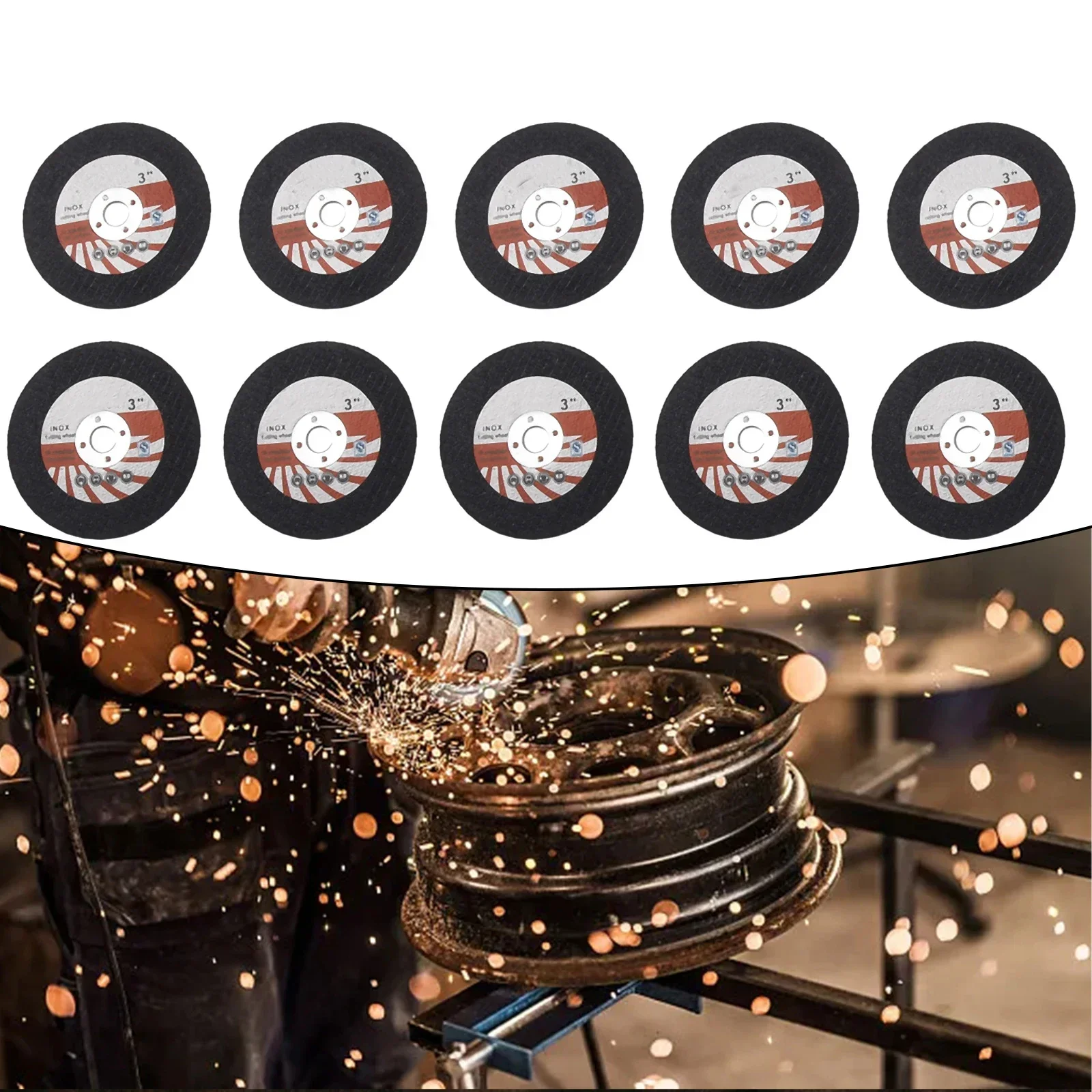 

10pcs 75mm Mini Cutting Disc Circular Resin Saw Blade Grinding Wheel Cutting Disc For Steel Stone Cutting Angle Grinding Tools