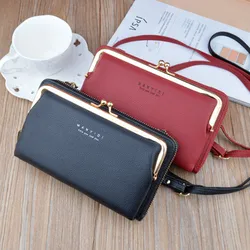 Women's Long Wallet Organ Passport Bag Woman's Purse Single Shoulder Bag Diagonal Bag Horizontal Wallet Female Mobile Phone Bag