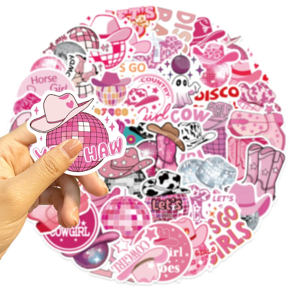 50 pegatinas de grafiti de vaquera disco de dibujos animados, impermeables para decoración DIY en guitarra, cuaderno, equipaje, tienda de pegatinas BulingBulingStickers