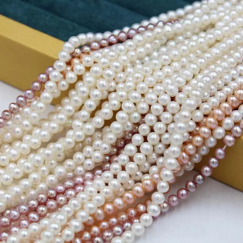 4-4.5mm Elegant Nearround Pearl Beads High Quality DIY Jewelry Pearl Beads 100% Natural Freshwater Pearls Beads for Necklace