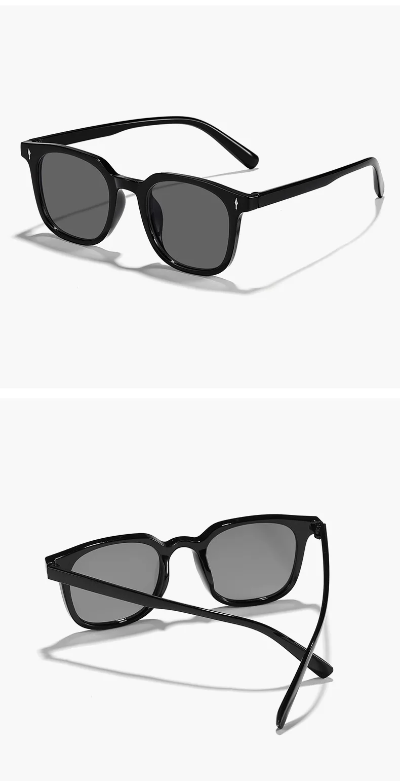 Neue Vintage-Sonnenbrille mit quadratischem Rahmen für Damen und Herren, Markendesigner, schwarz, Anti-Bulue-Brille – Detail 9