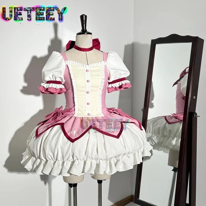 

UETEEY COS Kaname Madoka Cosplay Costume Magica Kaname Pink Dress Kaname Madoka Outfits Halloween Costume Outfit