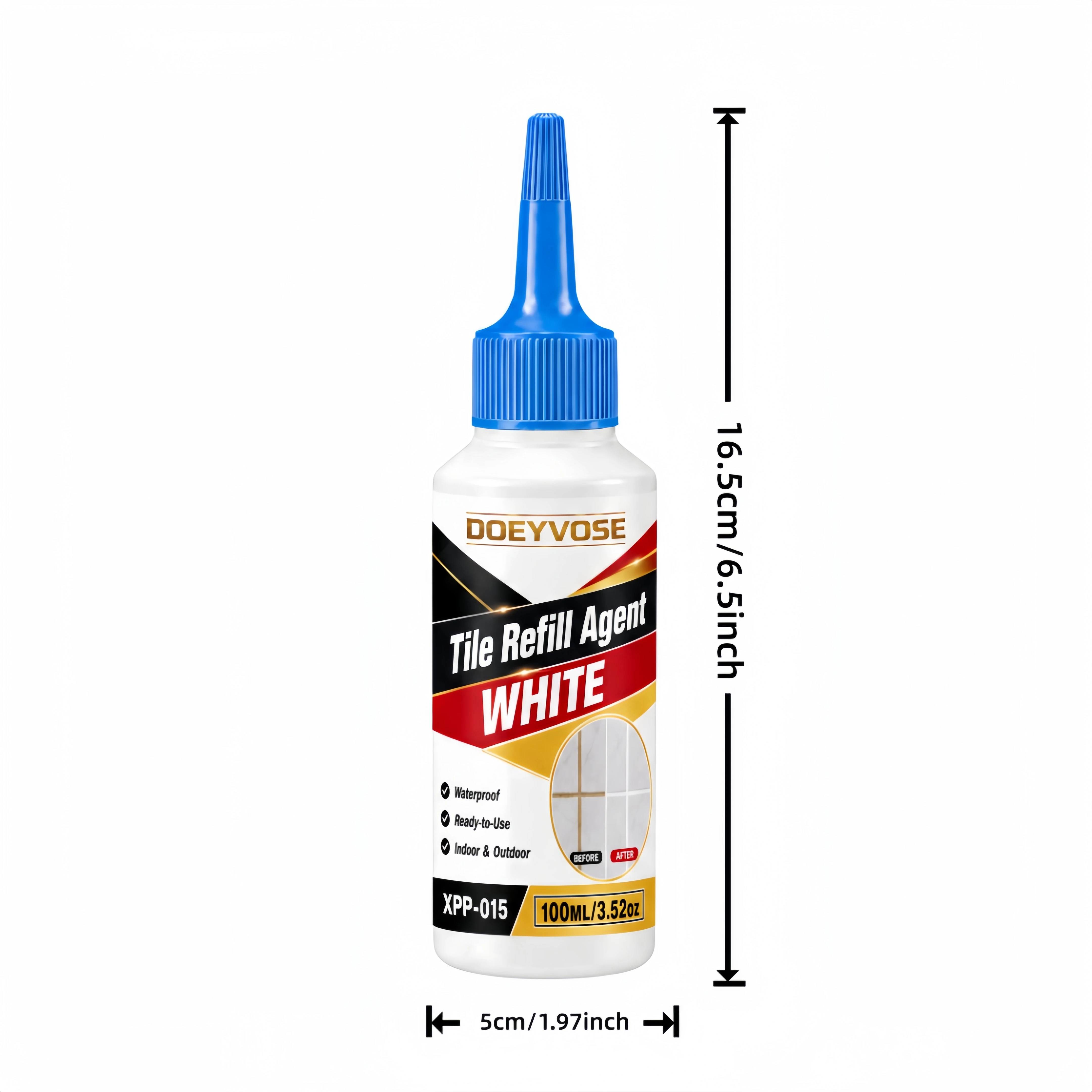 Waterproof Tile Seam Repair Agent 150ml White Anti-Mildew Gap Filler Grout Sealant for Porcelain Wall Floor Tiles