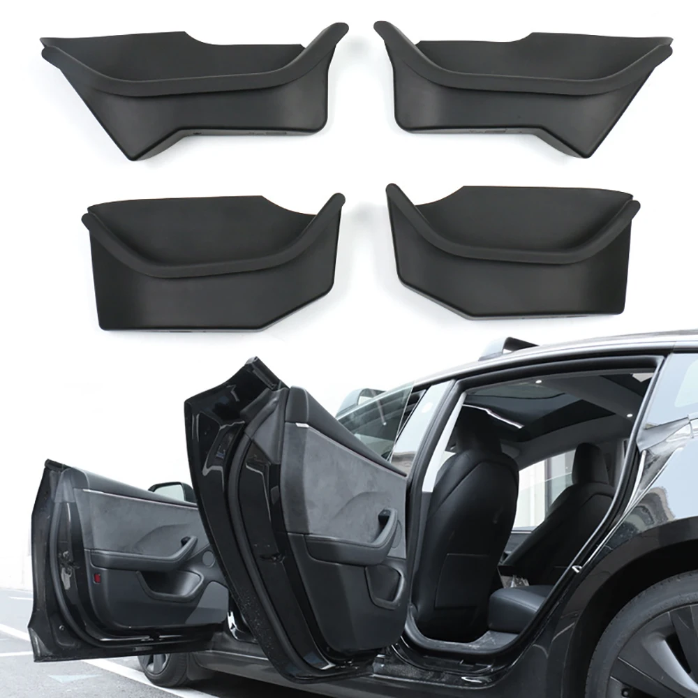 Rear Full Storage Box para Tesla, Door Handle Braço Bandeja, Organizer Silicone Cover, Acessórios do carro, New Model 3 +, Highland, 2024