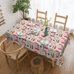 London Pattern Rectangular Tablecloth Waterproof Table Cloth British Flag UK Red Bus Table Covers